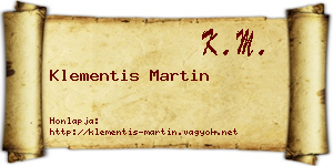 Klementis Martin névjegykártya