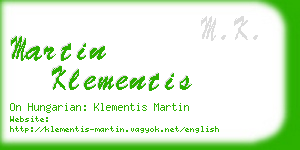 martin klementis business card